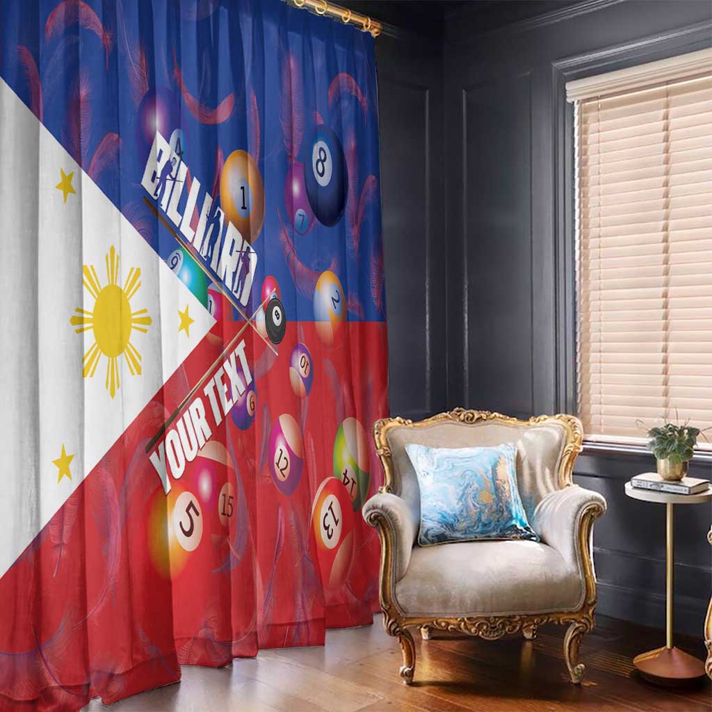 Personalised Philippines Billiards Window Curtain Cue With Balls Flag Style LT14 - Polynesian Pride