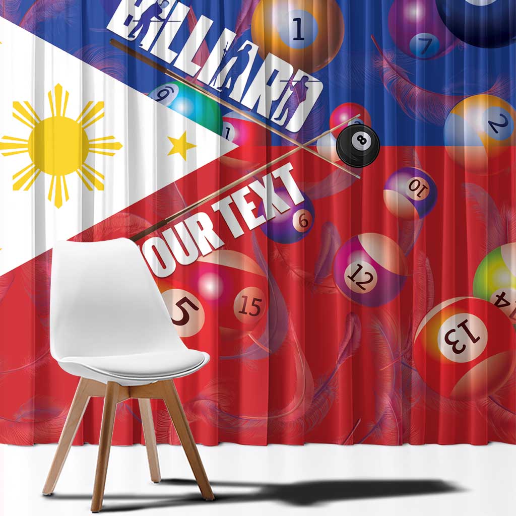 Personalised Philippines Billiards Window Curtain Cue With Balls Flag Style LT14 - Polynesian Pride