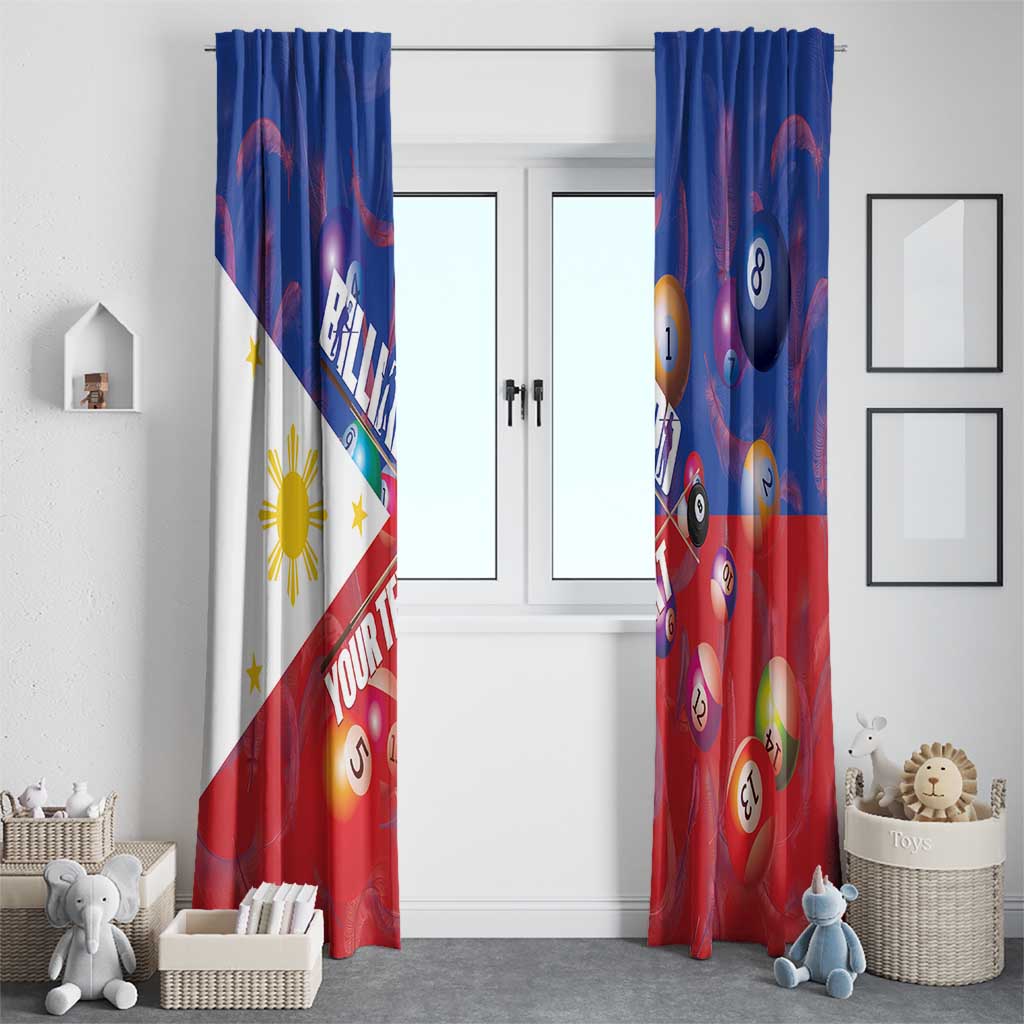 Personalised Philippines Billiards Window Curtain Cue With Balls Flag Style LT14 - Polynesian Pride