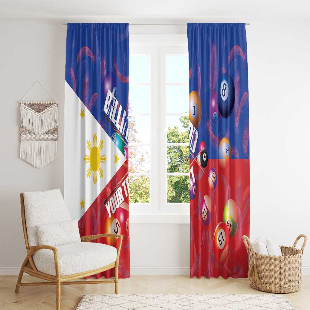 Personalised Philippines Billiards Window Curtain Cue With Balls Flag Style LT14 - Polynesian Pride