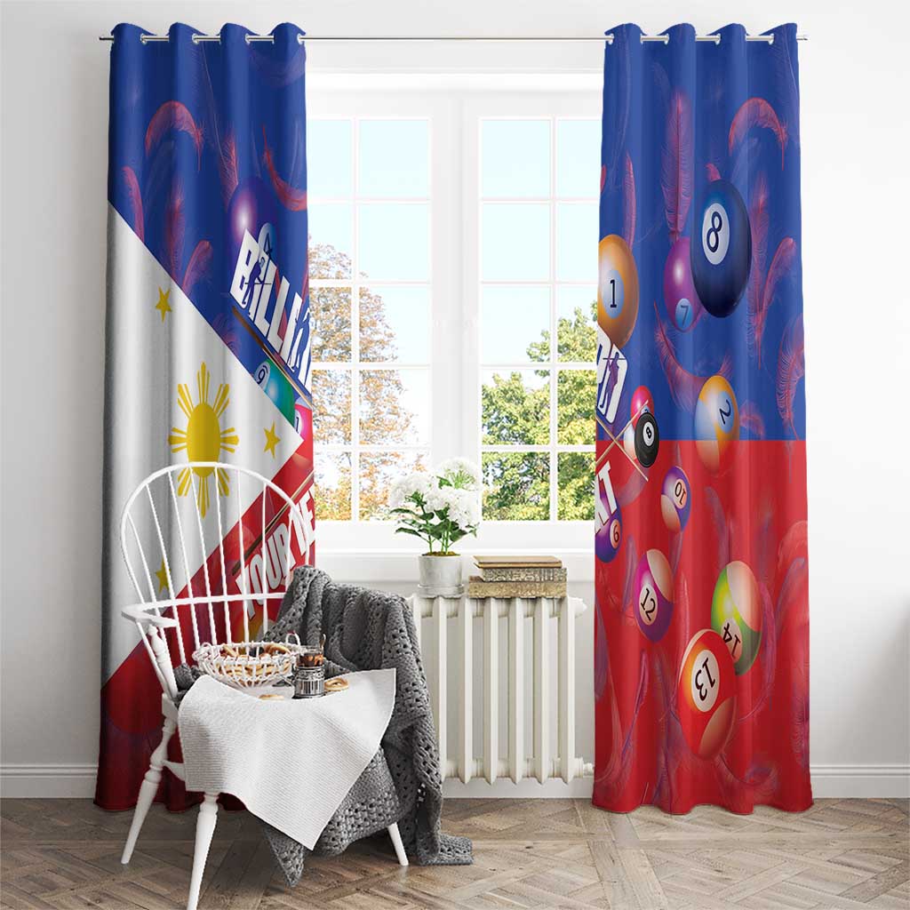 Personalised Philippines Billiards Window Curtain Cue With Balls Flag Style LT14 - Polynesian Pride