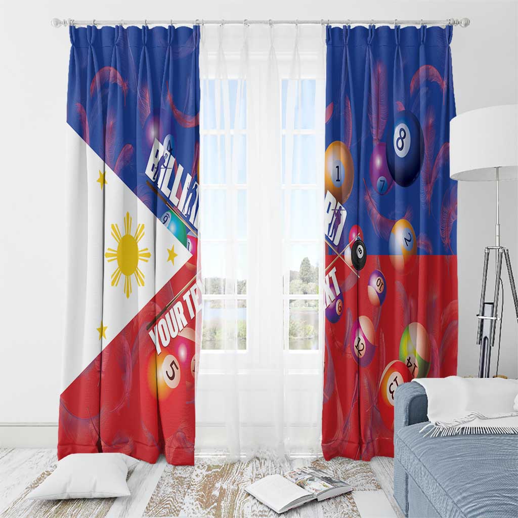 Personalised Philippines Billiards Window Curtain Cue With Balls Flag Style LT14 - Polynesian Pride