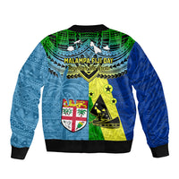 Malampa Fiji Day Bomber Jacket Together We Grow Proud Polynesian Tapa Artsy LT14 - Polynesian Pride