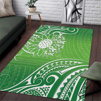 Polynesia Depression Awareness Area Rug Sunflower Green Ribbons Polynesian Tattoo LT14 Green - Polynesian Pride