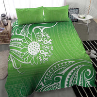 Polynesia Depression Awareness Bedding Set Sunflower Green Ribbons Polynesian Tattoo LT14 - Polynesian Pride