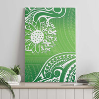 Polynesia Depression Awareness Canvas Wall Art Sunflower Green Ribbons Polynesian Tattoo LT14 - Polynesian Pride