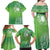 Polynesia Depression Awareness Family Matching Off Shoulder Maxi Dress and Hawaiian Shirt Sunflower Green Ribbons Polynesian Tattoo