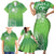 Polynesia Depression Awareness Family Matching Short Sleeve Bodycon Dress and Hawaiian Shirt Sunflower Green Ribbons Polynesian Tattoo