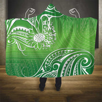 Polynesia Depression Awareness Hooded Blanket Sunflower Green Ribbons Polynesian Tattoo LT14 - Polynesian Pride