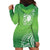 Polynesia Depression Awareness Hoodie Dress Sunflower Green Ribbons Polynesian Tattoo