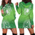 Polynesia Depression Awareness Hoodie Dress Sunflower Green Ribbons Polynesian Tattoo