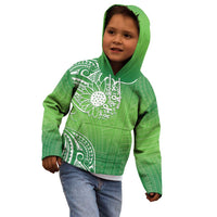 Polynesia Depression Awareness Kid Hoodie Sunflower Green Ribbons Polynesian Tattoo LT14 - Polynesian Pride