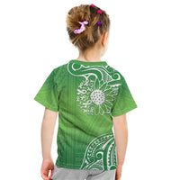 Polynesia Depression Awareness Kid T Shirt Sunflower Green Ribbons Polynesian Tattoo LT14 - Polynesian Pride