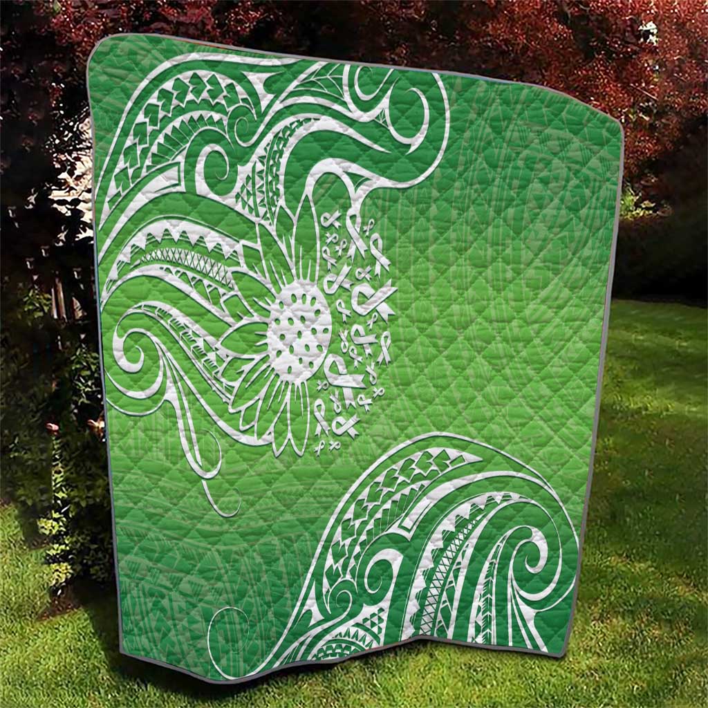 Polynesia Depression Awareness Quilt Sunflower Green Ribbons Polynesian Tattoo LT14 - Polynesian Pride