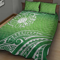 Polynesia Depression Awareness Quilt Bed Set Sunflower Green Ribbons Polynesian Tattoo LT14 - Polynesian Pride