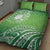 Polynesia Depression Awareness Quilt Bed Set Sunflower Green Ribbons Polynesian Tattoo