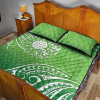 Polynesia Depression Awareness Quilt Bed Set Sunflower Green Ribbons Polynesian Tattoo LT14 - Polynesian Pride