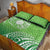 Polynesia Depression Awareness Quilt Bed Set Sunflower Green Ribbons Polynesian Tattoo