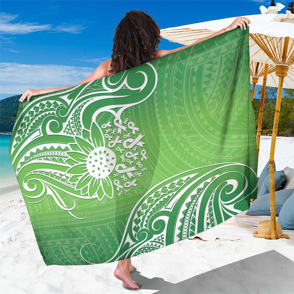 Polynesia Depression Awareness Sarong Sunflower Green Ribbons Polynesian Tattoo LT14 One Size 44 x 66 inches Green - Polynesian Pride
