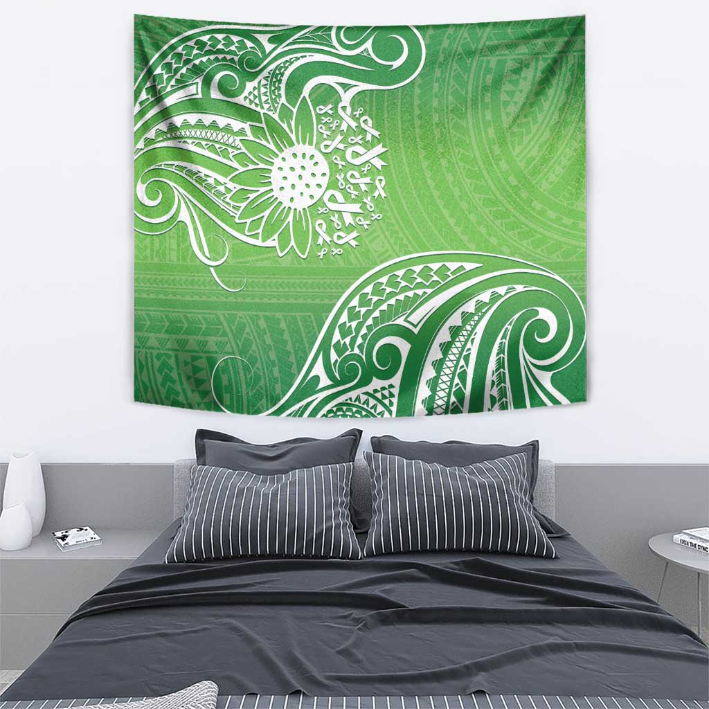 Polynesia Depression Awareness Tapestry Sunflower Green Ribbons Polynesian Tattoo LT14 - Polynesian Pride