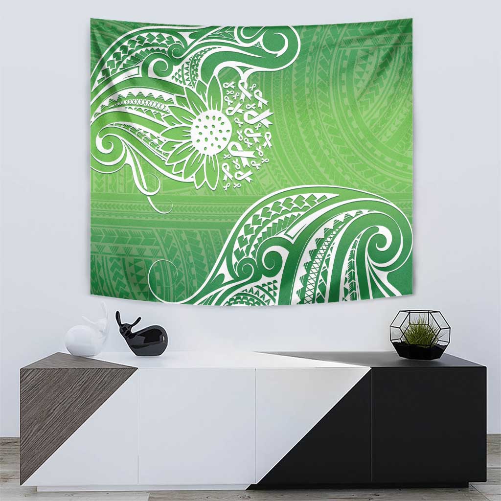 Polynesia Depression Awareness Tapestry Sunflower Green Ribbons Polynesian Tattoo LT14 - Polynesian Pride
