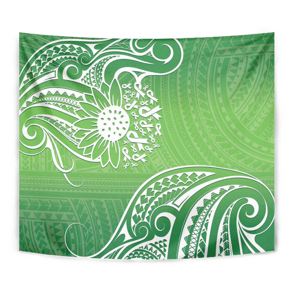 Polynesia Depression Awareness Tapestry Sunflower Green Ribbons Polynesian Tattoo LT14 - Polynesian Pride