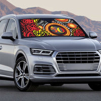 Celebrating 50 Years Papua New Guinea Auto Sun Shade Aboriginal Mix Papuan Pattern LT14 - Polynesian Pride