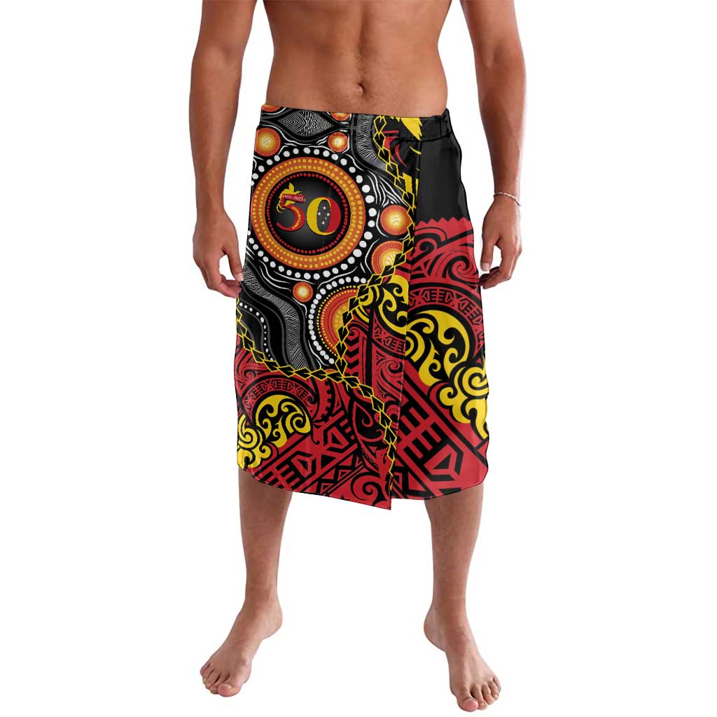 Celebrating 50 Years Papua New Guinea Lavalava Aboriginal Mix Papuan Pattern LT14 Red - Polynesian Pride