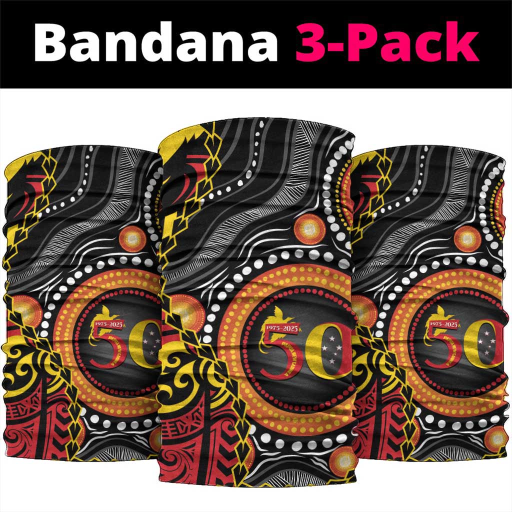 Celebrating 50 Years Papua New Guinea Neck Gaiter Aboriginal Mix Papuan Pattern LT14 package One Size: 25*50cm Red - Polynesian Pride