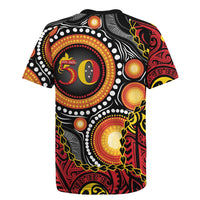 Celebrating 50 Years Papua New Guinea Rugby Jersey Aboriginal Mix Papuan Pattern LT14 - Polynesian Pride
