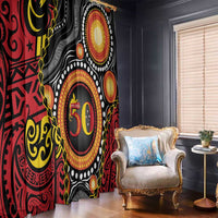 Celebrating 50 Years Papua New Guinea Window Curtain Aboriginal Mix Papuan Pattern LT14 - Polynesian Pride