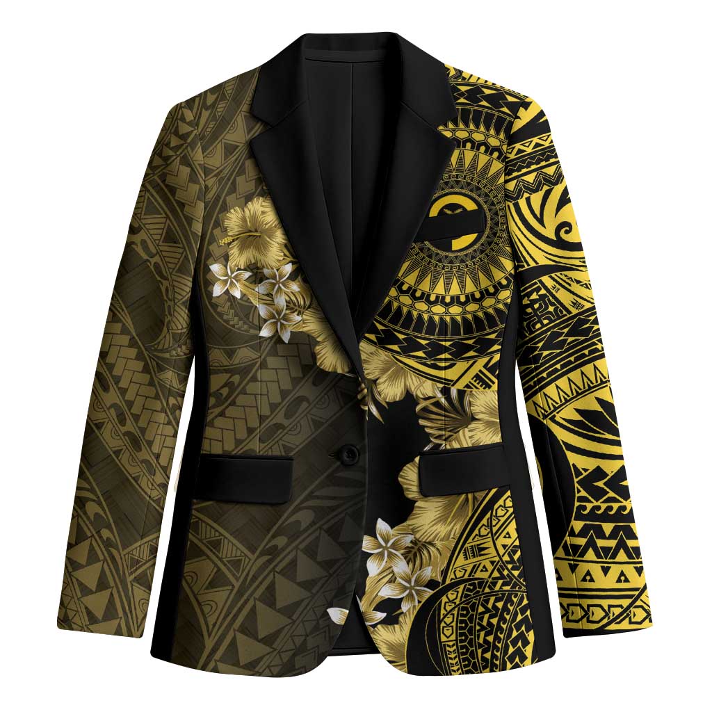 Vanuatu Blazer Hibisus Polynesian Pattern Gold LT14 Unisex Gold - Polynesian Pride