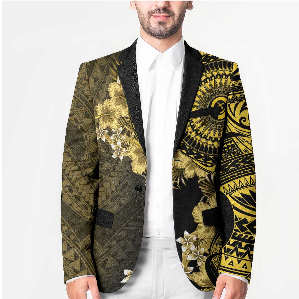 Vanuatu Blazer Hibisus Polynesian Pattern Gold LT14 - Polynesian Pride