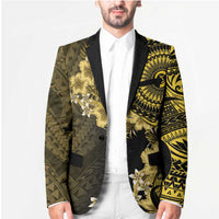 Vanuatu Blazer Hibisus Polynesian Pattern Gold LT14 - Polynesian Pride