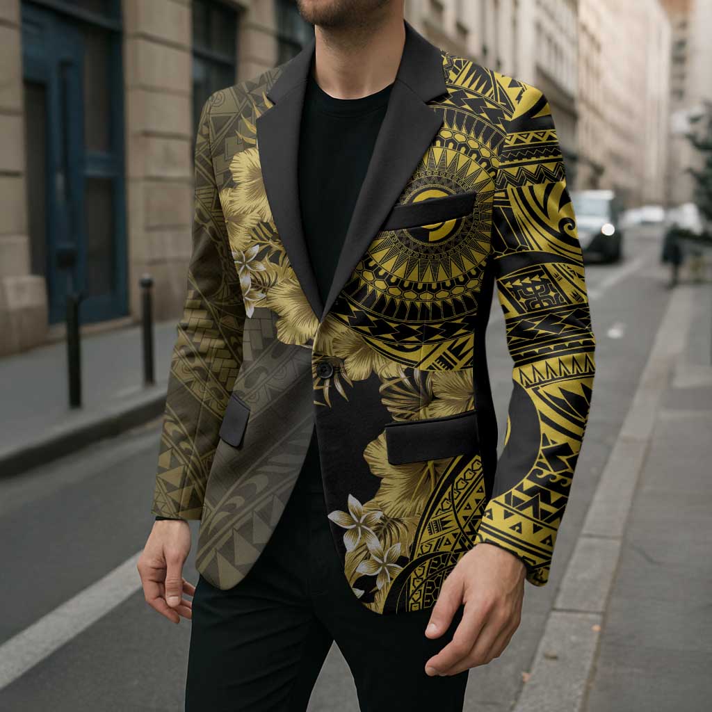 Vanuatu Blazer Hibisus Polynesian Pattern Gold LT14 - Polynesian Pride