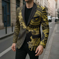 Vanuatu Blazer Hibisus Polynesian Pattern Gold LT14 - Polynesian Pride