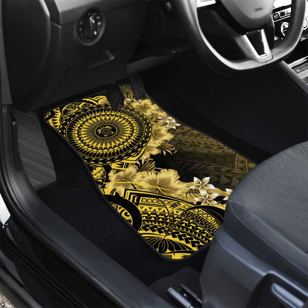 Vanuatu Car Mats Hibisus Polynesian Pattern Gold LT14 - Polynesian Pride
