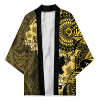Vanuatu Kimono Hibisus Polynesian Pattern Gold LT14 Unisex Gold - Polynesian Pride