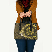 Vanuatu Leather Bag Hibisus Polynesian Pattern Gold LT14 - Polynesian Pride
