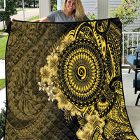 Vanuatu Quilt Hibisus Polynesian Pattern Gold LT14 Gold - Polynesian Pride
