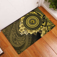 Vanuatu Rubber Doormat Hibisus Polynesian Pattern Gold LT14 - Polynesian Pride
