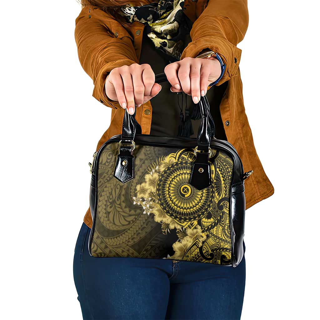 Vanuatu Shoulder Handbag Hibisus Polynesian Pattern Gold LT14 One Size Gold - Polynesian Pride