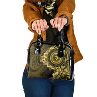 Vanuatu Shoulder Handbag Hibisus Polynesian Pattern Gold LT14 One Size Gold - Polynesian Pride