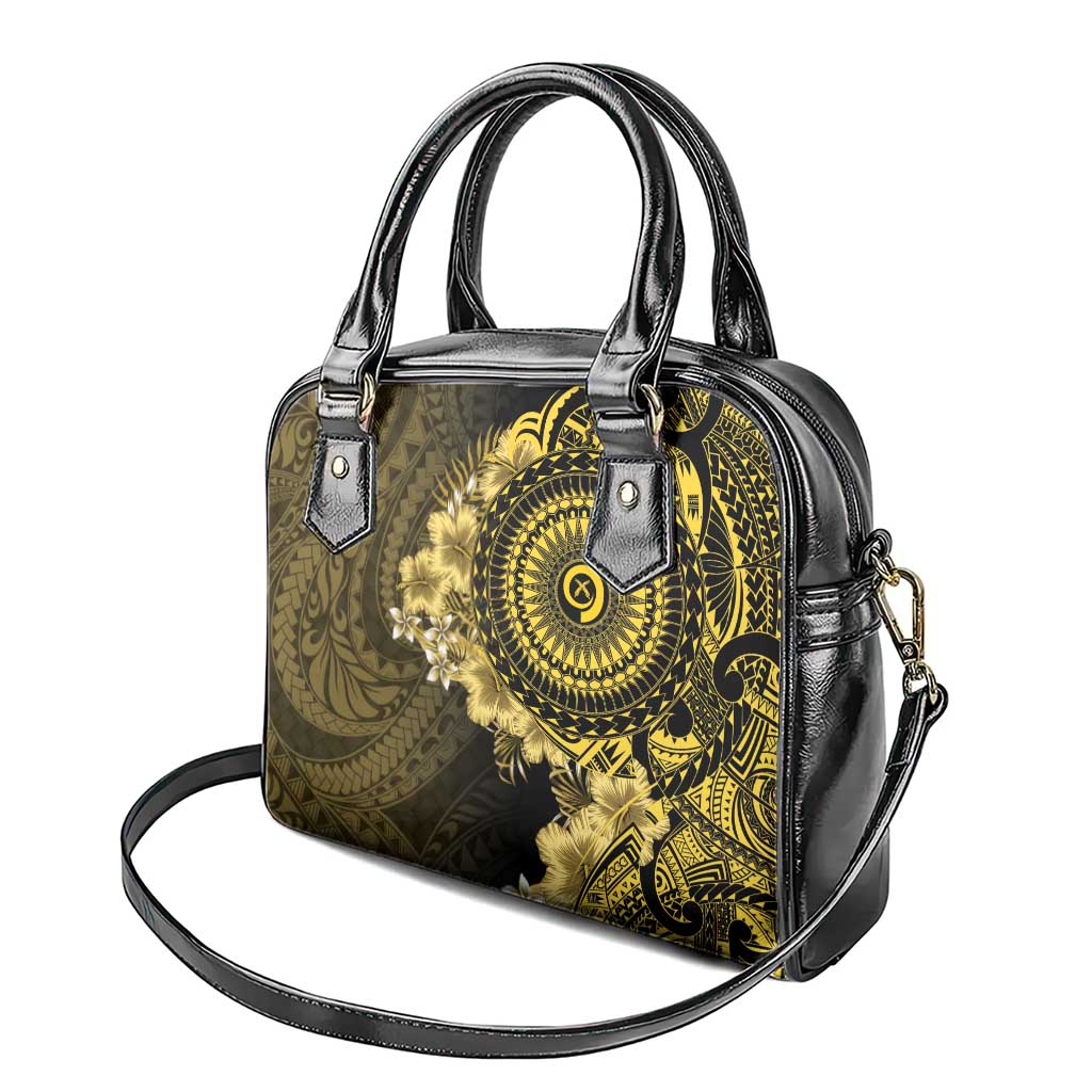 Vanuatu Shoulder Handbag Hibisus Polynesian Pattern Gold LT14 - Polynesian Pride