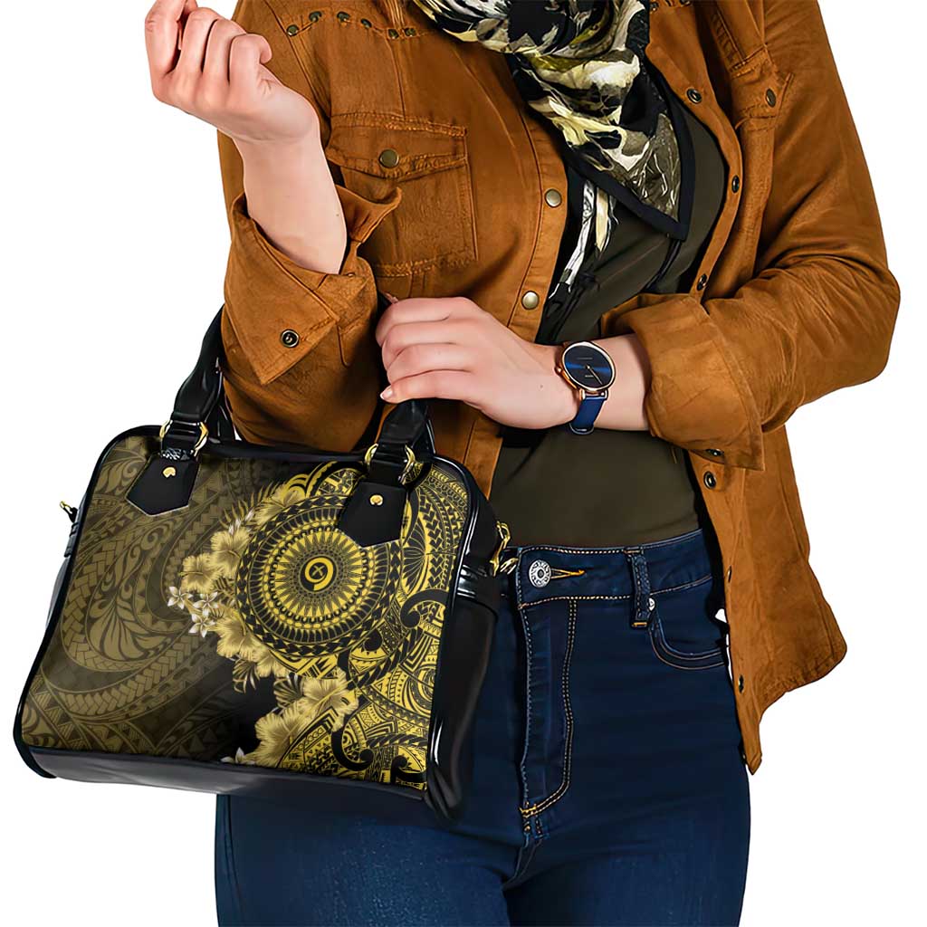 Vanuatu Shoulder Handbag Hibisus Polynesian Pattern Gold LT14 - Polynesian Pride