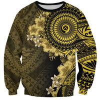Vanuatu Sweatshirt Hibisus Polynesian Pattern Gold LT14 Unisex Gold - Polynesian Pride