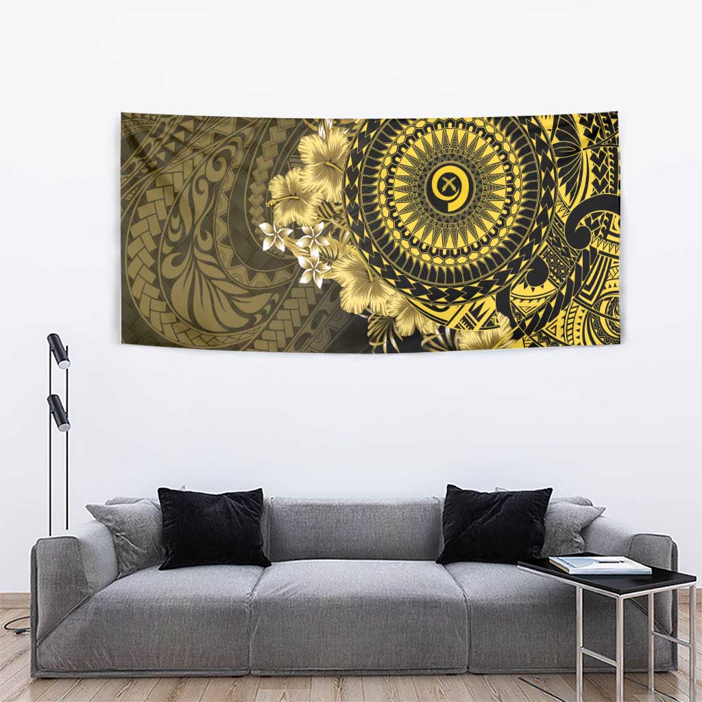 Vanuatu Tapestry Hibisus Polynesian Pattern Gold LT14 - Polynesian Pride