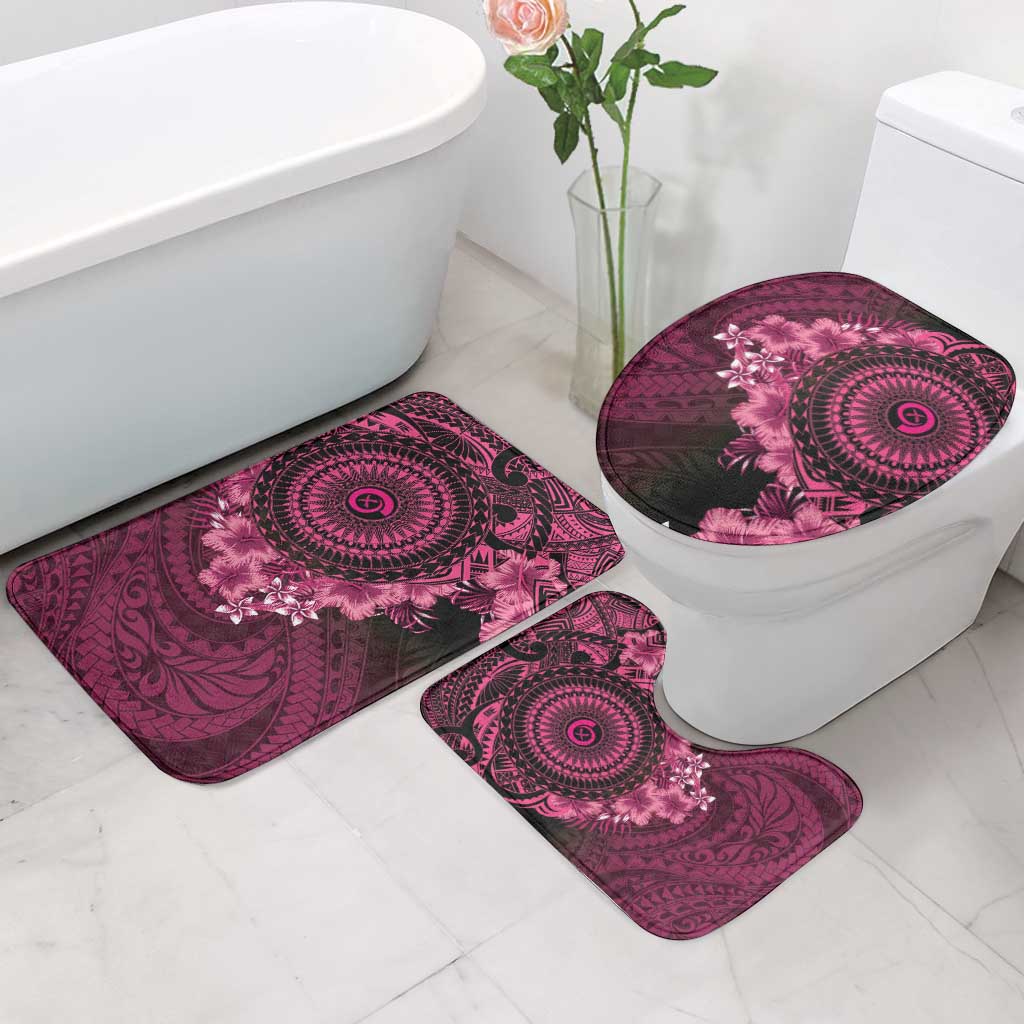 Vanuatu Bathroom Set Hibisus Polynesian Pattern Pink LT14 - Polynesian Pride