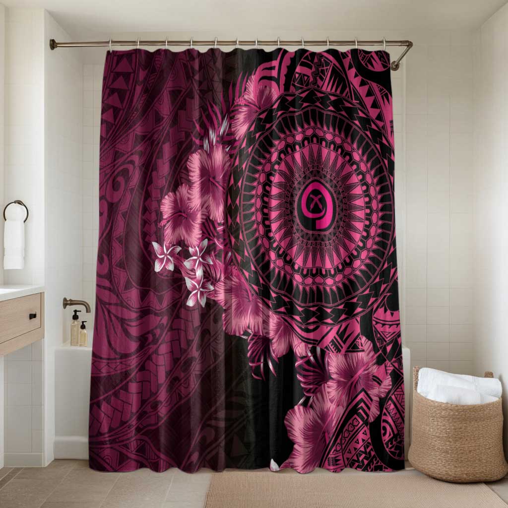Vanuatu Bathroom Set Hibisus Polynesian Pattern Pink LT14 Shower Curtain Only Pink - Polynesian Pride
