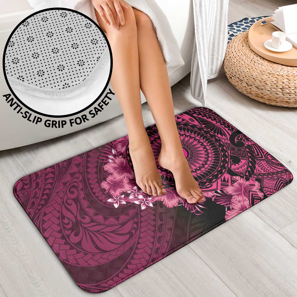 Vanuatu Bathroom Set Hibisus Polynesian Pattern Pink LT14 - Polynesian Pride